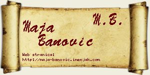 Maja Banović vizit kartica